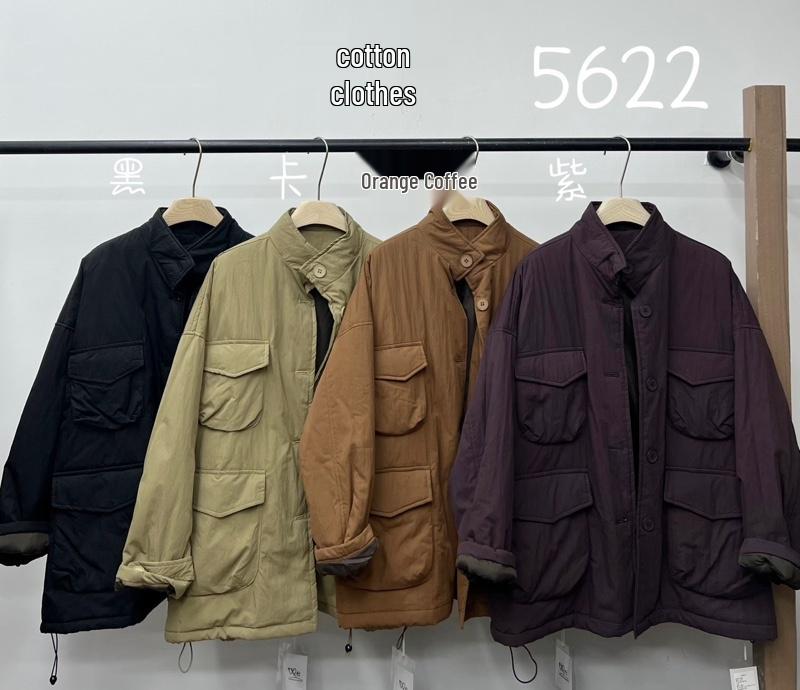 

WE 5622 Хлопковое пальто большого размера в корейском повседневном стиле для работы Black