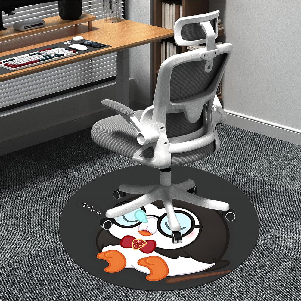1pc Penguin Sleep Office Round Area Rug, Under Office Chairs Bedroom Living Room Home Decor, Room Deco, Available in Various Sizes