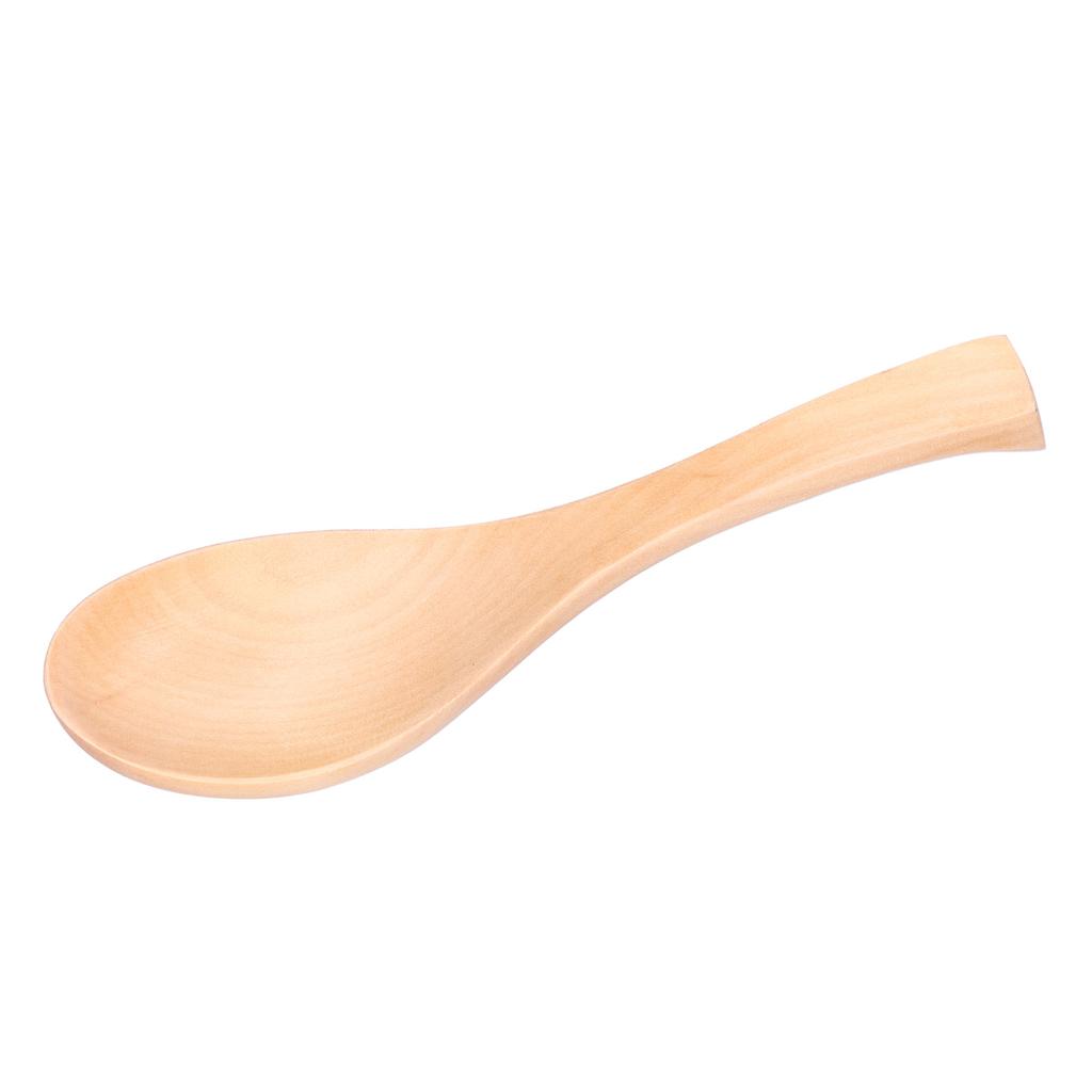 5pcs Wooden Soup Spoon Natural Hand Polished Tableware Kitchen Gadget for Home Restaurant