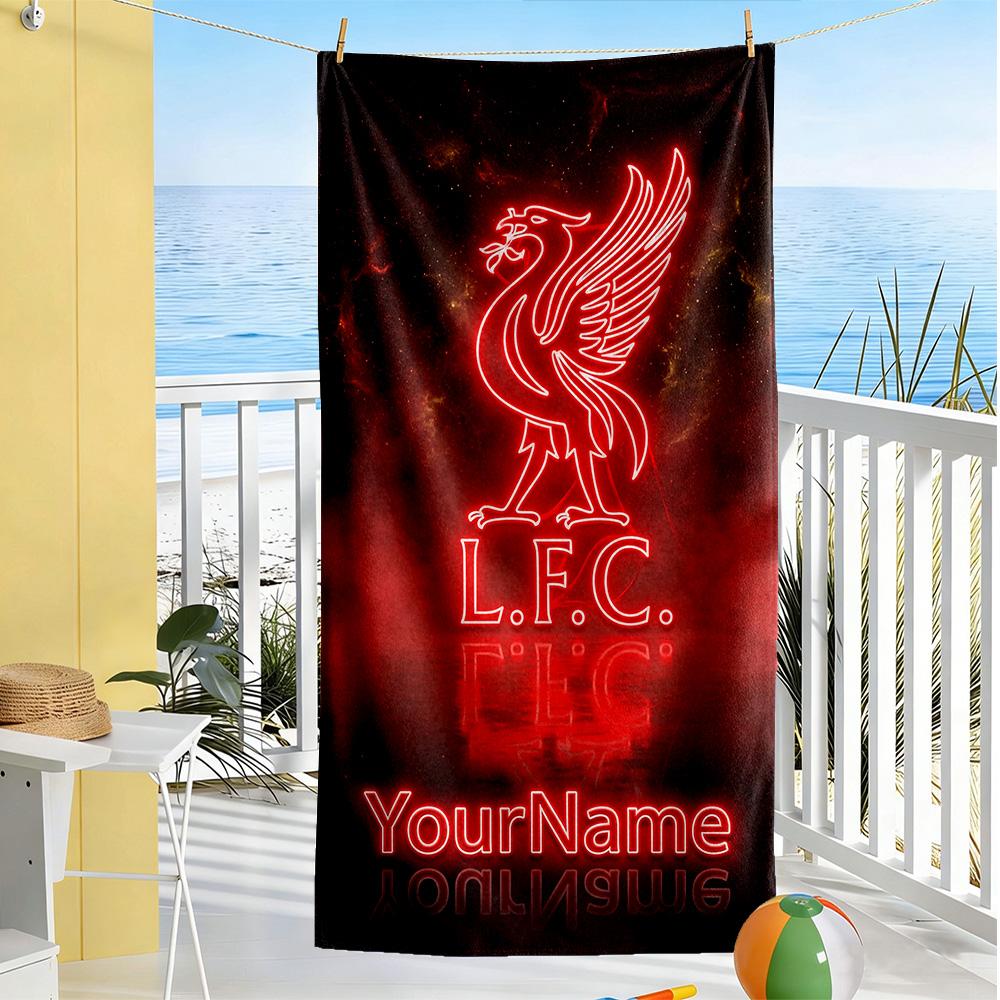 Liverpool Customize Your Name Beach Towel Soft Durable Quick-Dry Perfect for Traveling Yoga Camping and Swimming