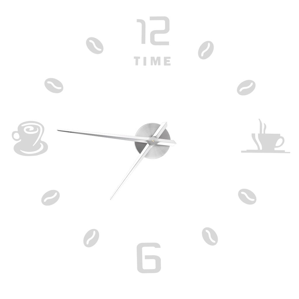 Modern Large Frameless DIY Wall Clock Mirror Surface Sticker for Home Office Room DecorSilver