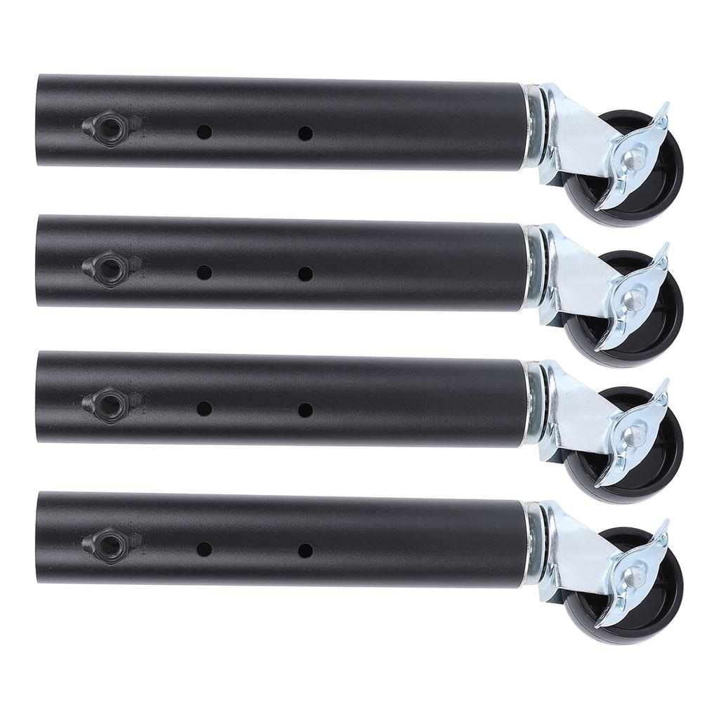 4PCS Furniture Legs with Caster Wheels Heavy Duty Carbon Steel Table Leg Extender Riser for Cabinet Sofa Bed Couch Coffee Table