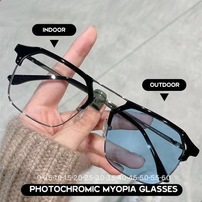 Photochrome Myopie-Brille Ultraleicht Anti-Blaulicht Farbwechsel Myope Brille Unisex Verfärbung Myope Brillen