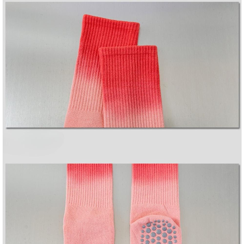 Gradually Change Yoga Women's Socks Non-slip Sports Socks Girls Pilates Medium Tube Hanging Dye Socks