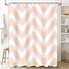 Modern Chevron Shower Curtain Waterproof Washable Bath Decor Pink White Striped Shower Panels Home Decoration
