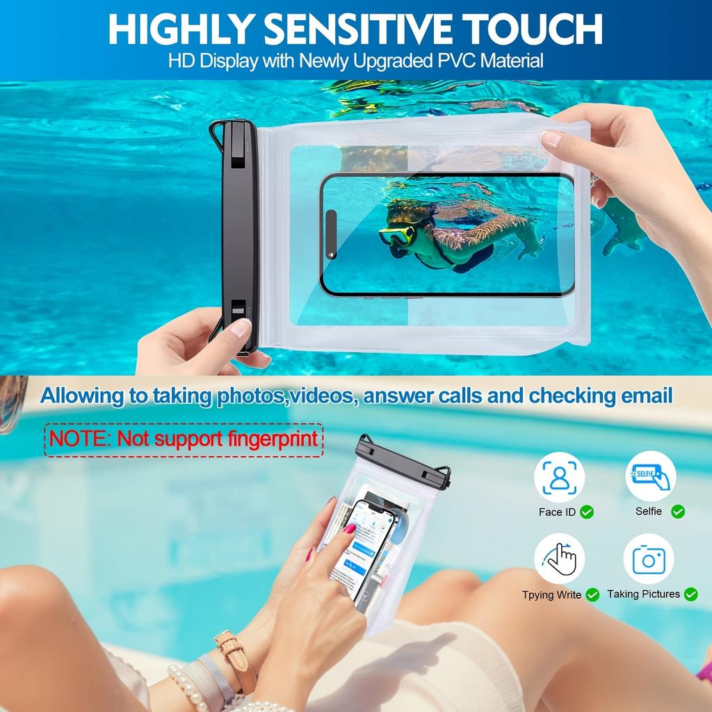 1pc Waterproof Phone Bag - IPX8 Touchscreen Phone Pouch For Swimming, Sports, Outdoor Activities - Fits Phones Up To 7 Inches