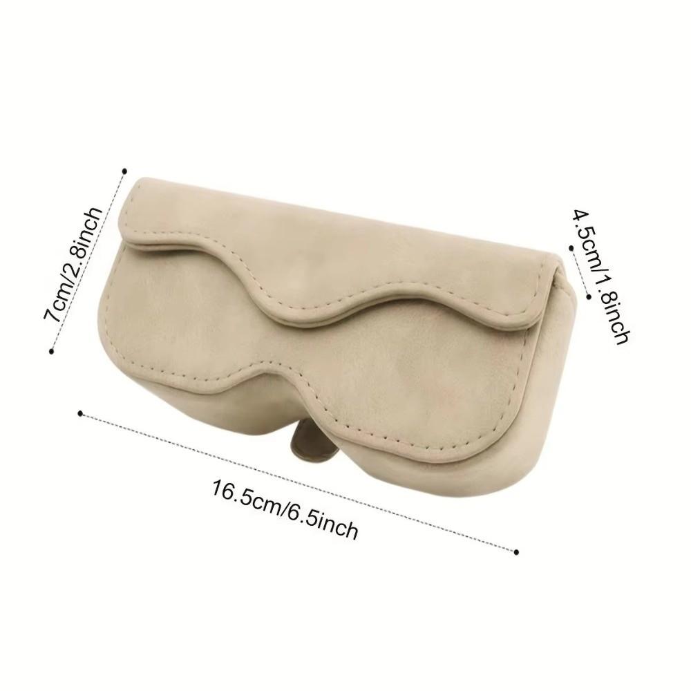 Suede Leather Car Eyeglass Case Non-slip Multi-functional Auto Sun Visor Glasses Holder Automatic Closing Eyewear Clips Car