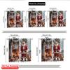 2pcs 2D flat printing Merry Christmas Popular Curtain Christmas Santa Cozy Fireplace Polyester Without Electricity Festive