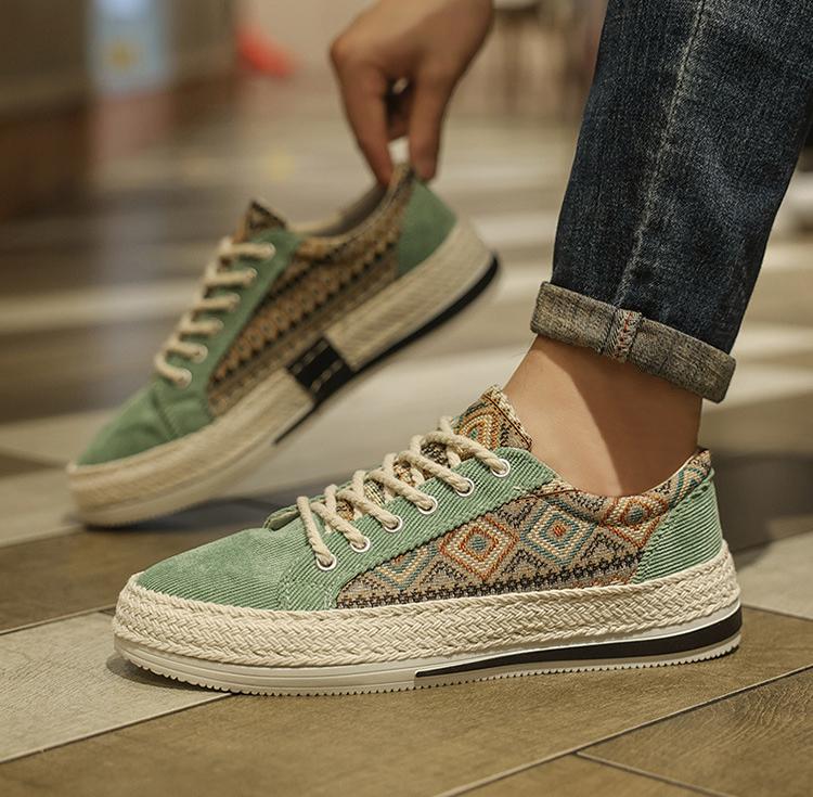 

Мужская парусиновая обувь, взрывные повседневные универсальные кроссовки, молодежная легкая и удобная обувь из ткани с мягкой подошвой, тренд 44 зелёный