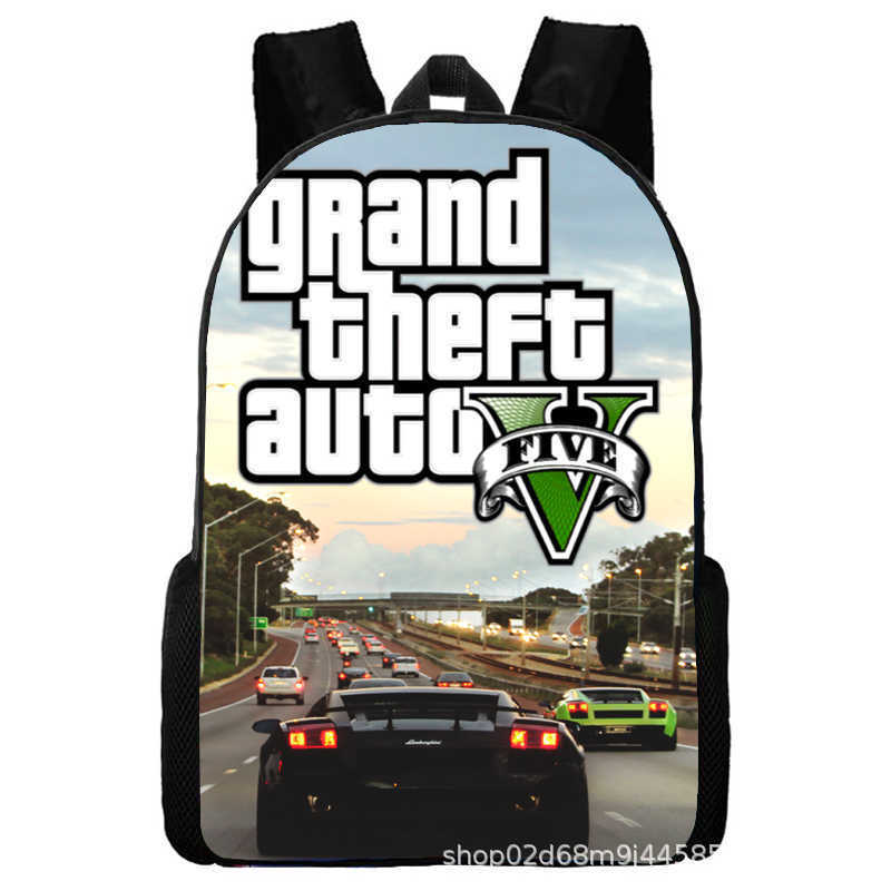 Grand Theft Auto Grand Theft Auto Peripheral Animation Backpack Men's and Women's School Bags