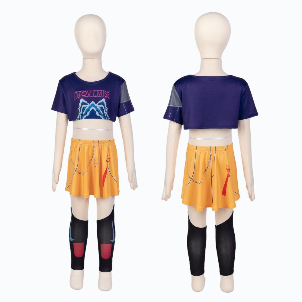 K-Pop Rumi Zoey Mira Jacket Vest Shorts Full Set for Kids Girls Funny Paries Role-playing Birthday Gifts Suit Costumes