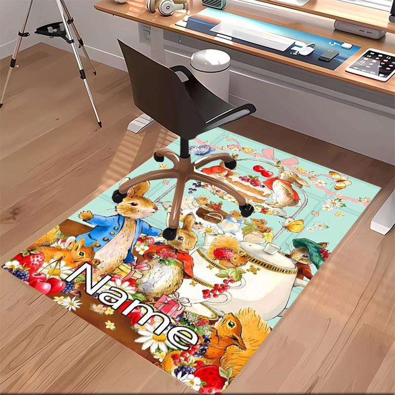 Custom personalization Peter Rabbit Print Area Rug - Soft, Washable Non-Slip Indoor Mat,Living Room,Home&Office Decorative Rug