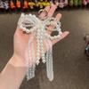 New Korean Sweet Pearl Bow Keychain Heart Pendant Keyring Y2K Aesthetic Key Holder for Girls Bag Pendant Accessories