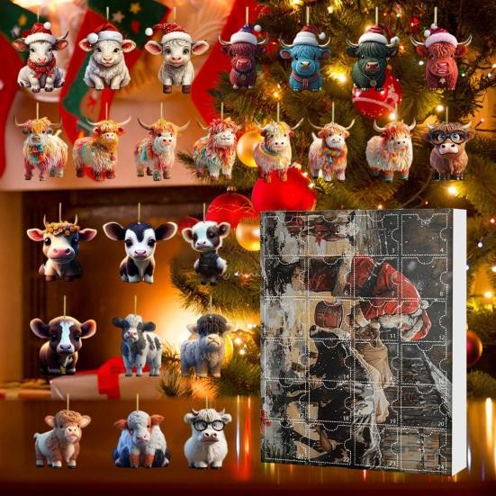 2025 Christmas Advent Calendar 24 Days Funny Cow Countdown Box