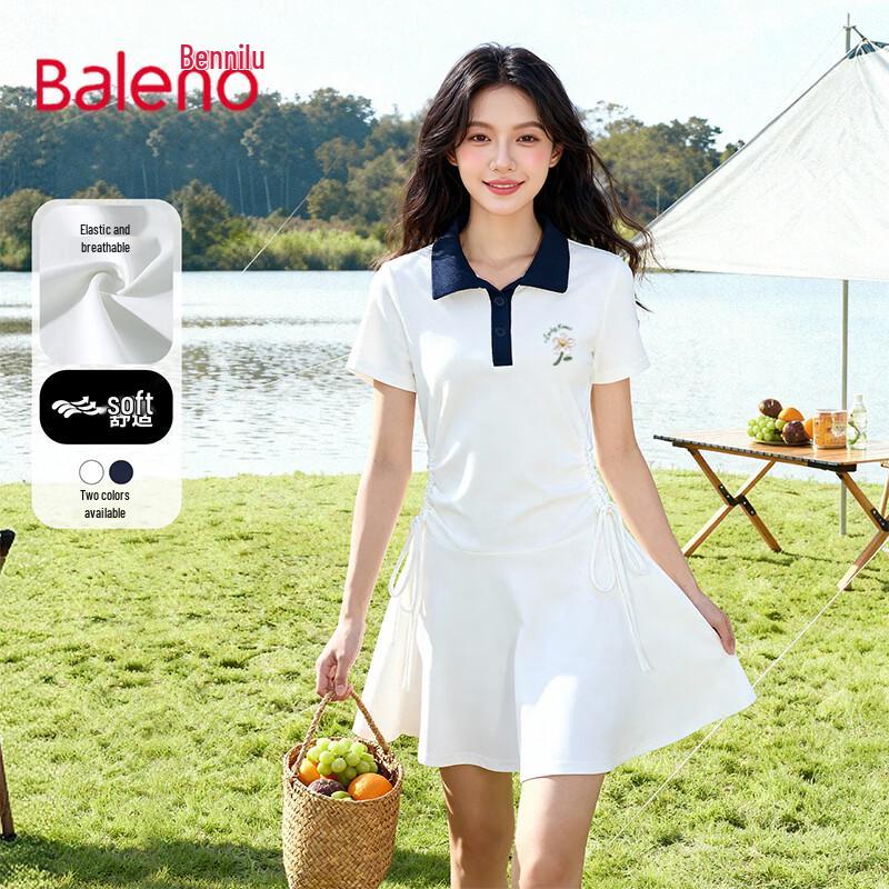 Baleno Women s Summer Polo Collar Pleated Floral Dress L