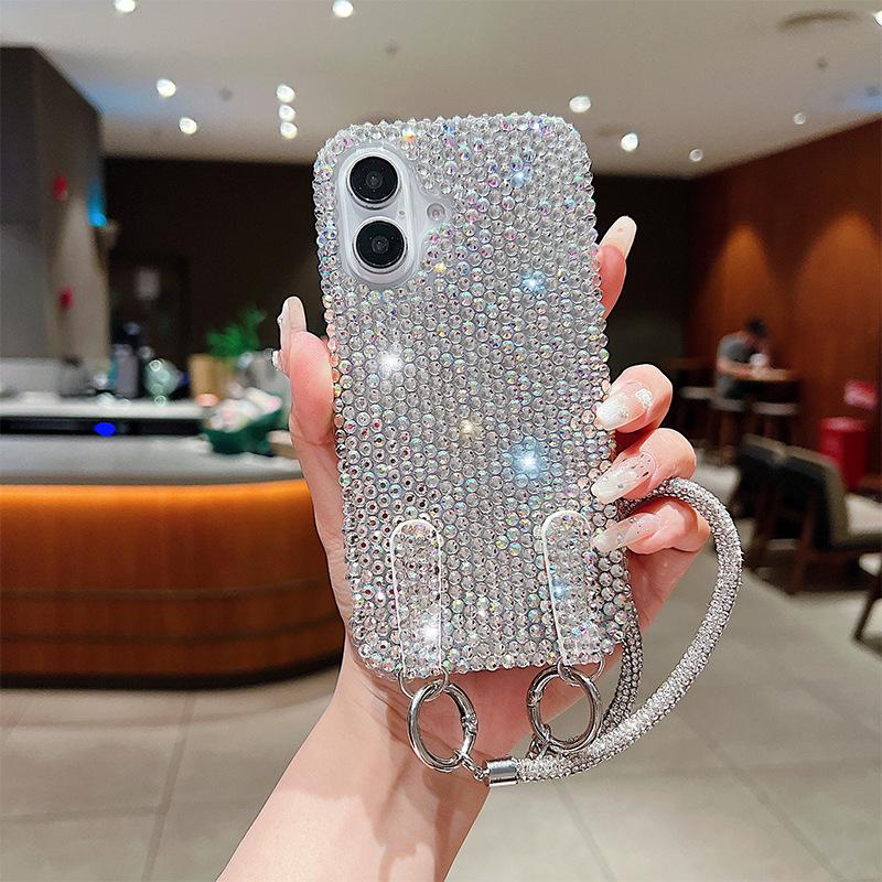 

Rhinestone Mobile Phone Case Is Suitable For Apple 17Promax Lanyard Iphone16Pro High-End Luxury 15 Women S Models. iPhone 17Promax