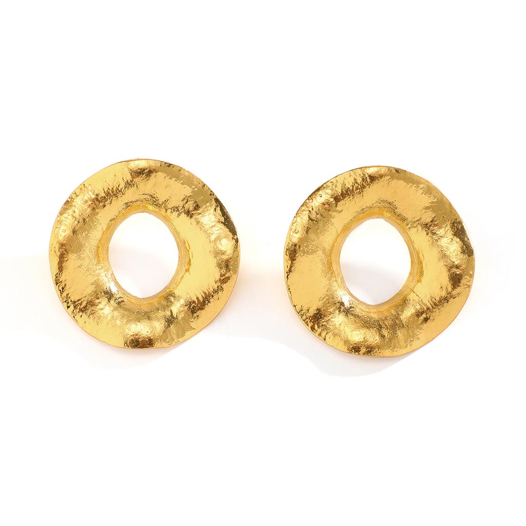 IngeSight.Z Vintage Irregular Metal Chunky Circle Hoop Earrings for Women Punk Gold Color Geometric Loop Earrings Party Jewelry
