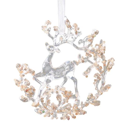 Christmas Acrylic Hanging Ornament Glitter Clear Reindeer Butterfly Pumpkin Carriage Snowflake Dragonfly Ballet Girl Xmas Tree Hanging Ornament