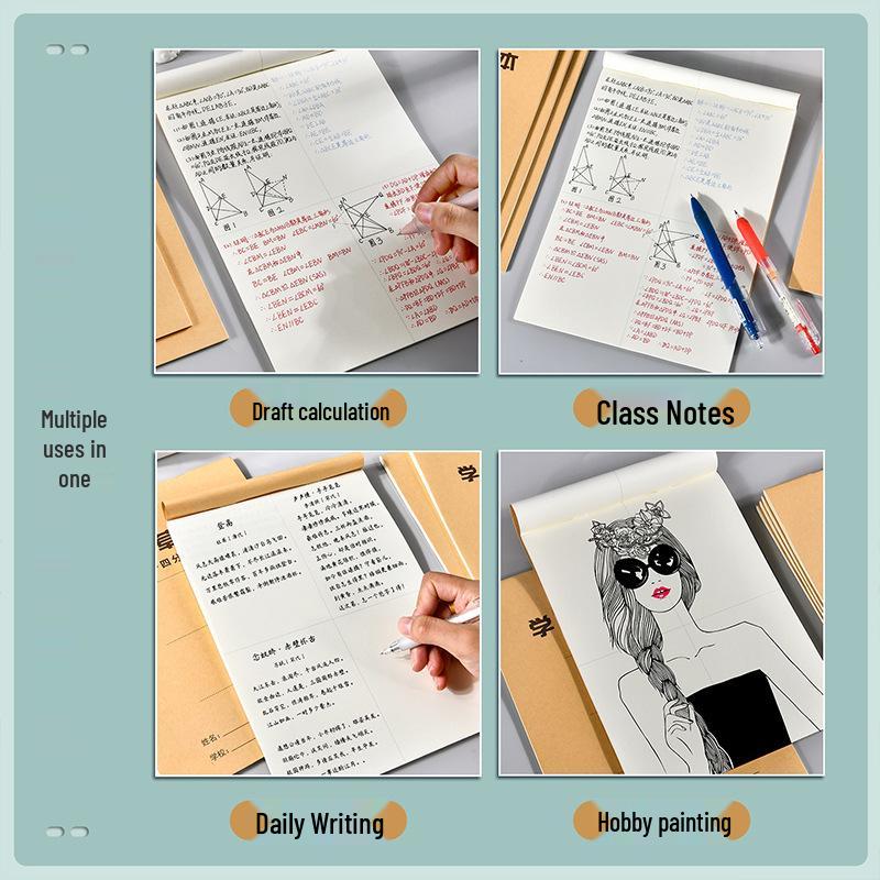 Victoria Four-Section Math Draft Book for Students: Elementary To High School