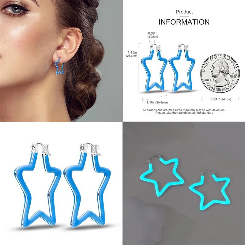 New 925 Sterling Silver Star Moon Earrings for Women Sparkling Zircon Ear Studs Luxury Romantic Fine Jewelry Gift for Girl