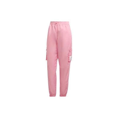 Originals Solid Color Pocket Logo Label Drawstring Cuff Sports Pants Women Bottoms Pink HL9068