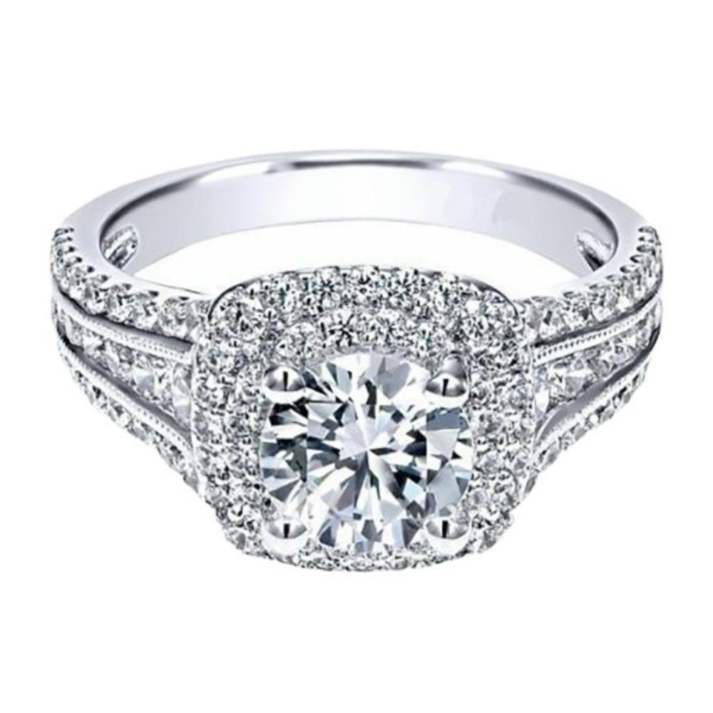 

Elegant 18k White Gold Plated Zircon Rings for Women Double Stacked Shimmering Cubic Zirconia Fashion Ring no. 6 платиновый