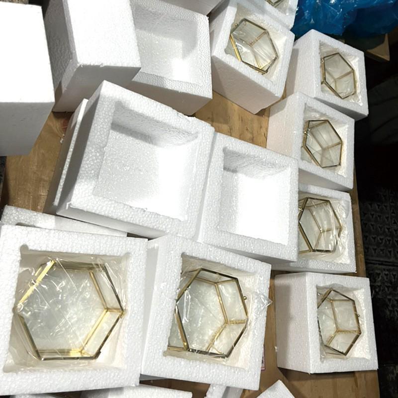 Hexagonal Engagement & Wedding Ring Box - Transparent Glass Jewelry Storage Gift Box