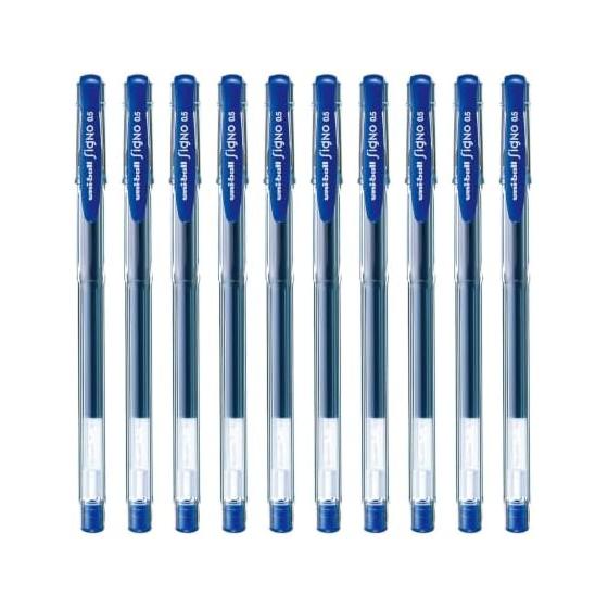 Mitsubishi Pencil Gel Ink Ballpoint Pen Uniball Signo Standard Eco Writer 0.5 Blue 10 pieces UM100EW.3310P