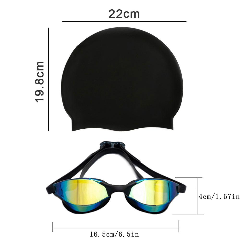 New Professional Swimming Goggles for Adults HD Anti-Fog Waterproof Silicone Swim Cap + Swim Glasses for Men & Women Gifts