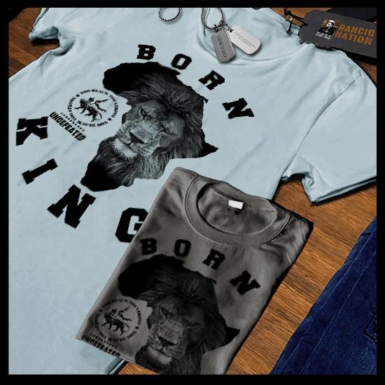 

African Lion T-shirt Africa born king undefeated Marcus Garvey black pride tee 4XL