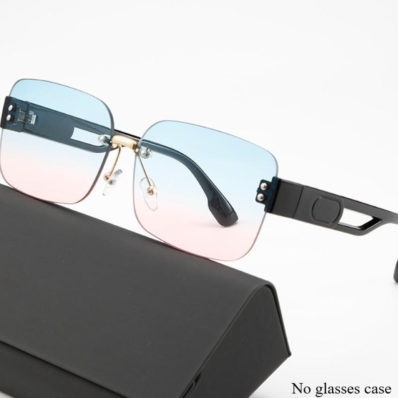 5PCS Frameless Square Frame Sunglasses for Women Metal Fashion Retro Shades for Men