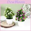Hibiscus Flower Artificial 25pcs Round Small Potted Plants For Living Room Decor And Photography Props