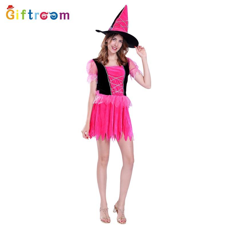 Halloween Costume Pink Skirt Witch Demon Vampire Ghost Funny Play Costume
