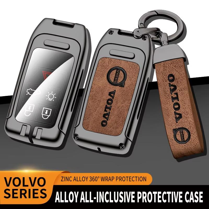 Zinc Alloy Car Remote Key Cover Case Holder Key Bag Shell For Volvo S60 S80 V60 XC60 XC70 V40 XC90 2017 2018 Auto Accessories