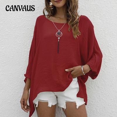 Spring and Autumn Women's Plus Size Shirt Round Neck Casual Loose Top