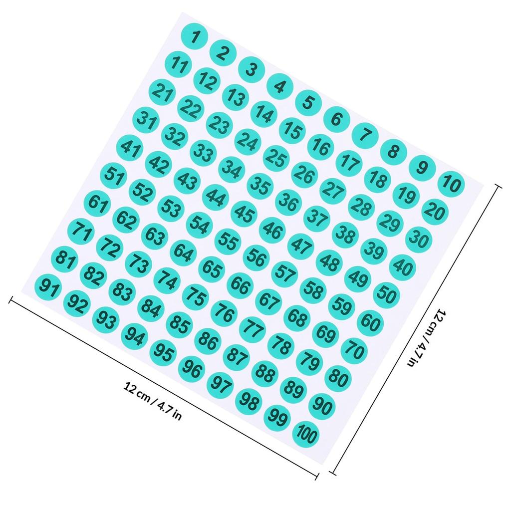 100Pcs Clear Number Stickers PVC Self-Adhesive Round Labels for DIY Handmade Crafts Gift Wrap Envelope Sealing Room Storage Tags