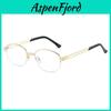 Oval Metal Eyeglass Frame For Women With Blue Light Blocking Pc Lenses For Daily Use