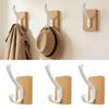 Space Saving Adhesive Hook for Bathroom Door Back Made of Natural Walnuts Wood Drillless Installation for Hanging Items