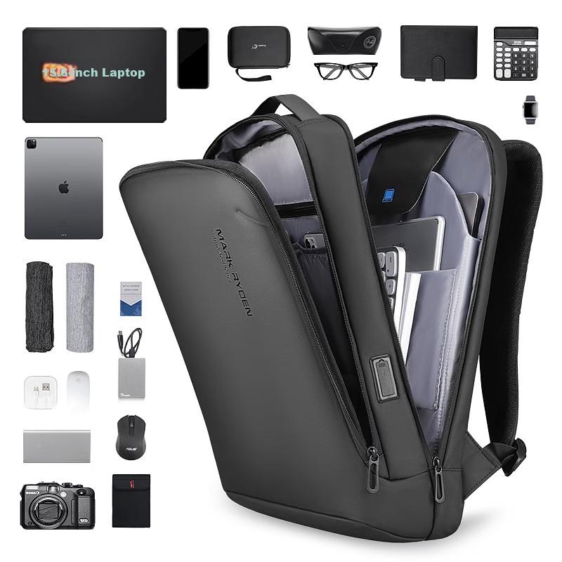 MARK RYDEN Backpack for Men, Mini Lightweight Laptop Bag with Separate Wet And Dry Compartments, Business Travel Backpack, MR9008 Elegant Black