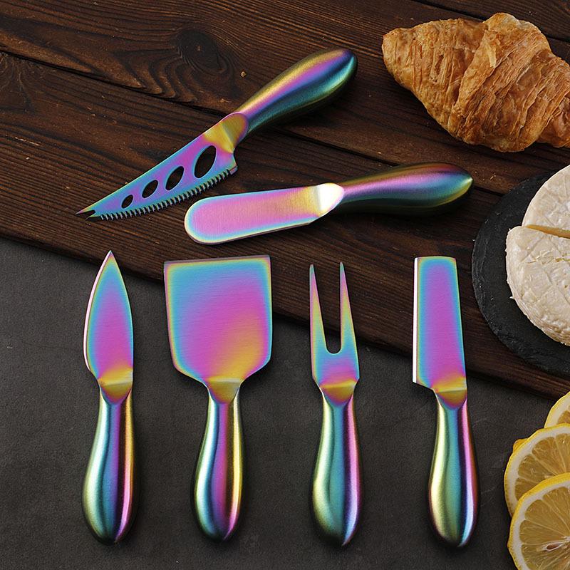 Stainless Steel Titanium Cheese Knife with Hollow Handle