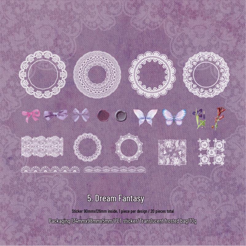 Yan Ji PET Lace Backyard Series DIY Collage Decoration Pack - 6 Styles