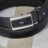 Daks Black Check Pattern Crystal Buckle Leather Automatic Belt Dbbe6e784bk