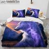3D Tiger Leopard Wolf Animal Luxury Comforter Bedding Set,Duvet Cover Bed Set Quilt Cover Pillowcase,King Queen Size Bedding Set