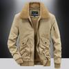 New Men's Jackets In Autumn and Winter Cotton-padded Jacket Washing Tooling Multi-pocket Padded Cashmere Men's Lambswool Coat.