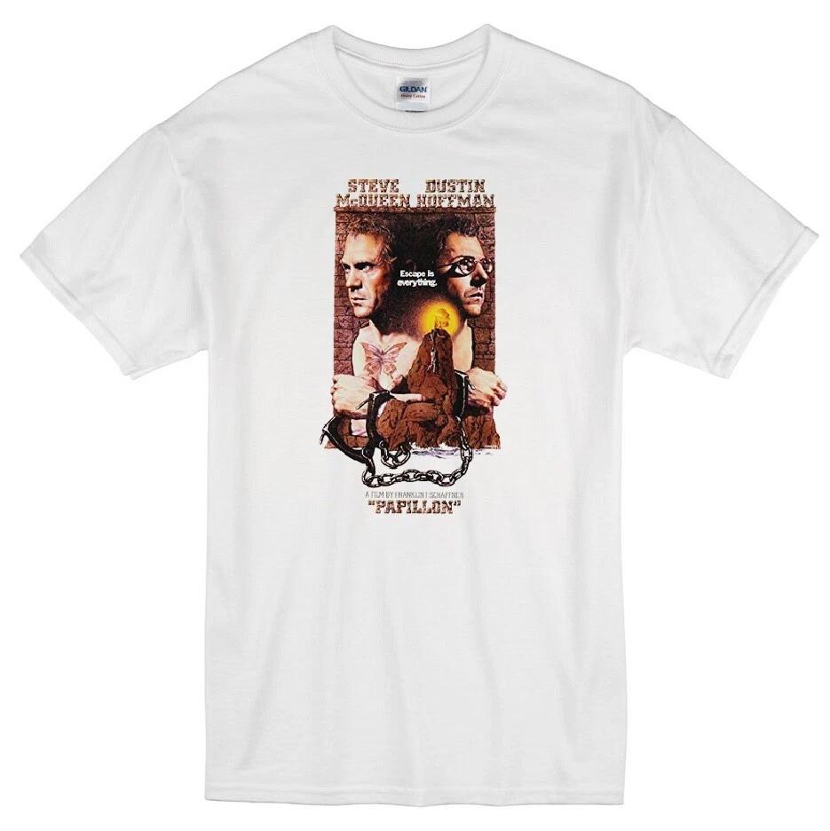 PAPILLON MOVIE POSTER STEVE MCQUEEN DUSTIN HOFFMAN 1973 MOVIE T-shirt 3XL