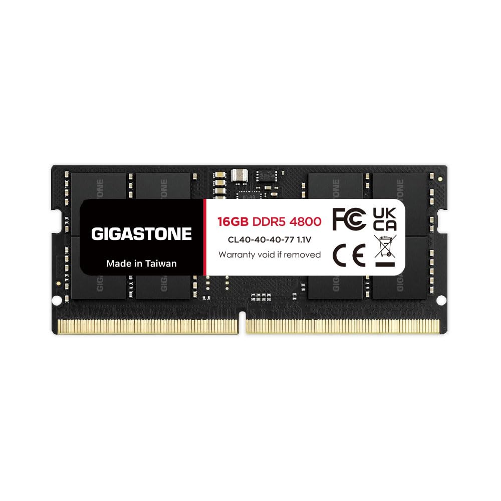 

Продуктивна пам ять GIGASTONE 16 ГБ x 1 DDR5 4800 МГц SODIMM 262-контактний небуферизований високопродуктивний модуль пам яті для ноутбуків Тільки для ноутбуків [Висока]