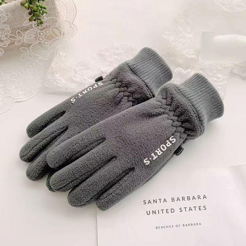 Gloves Men's Winter Fleece Fleece Thickened Thermal Gloves Cycling Sports Driving Non-slip Thermal Touch Screen Gloves
