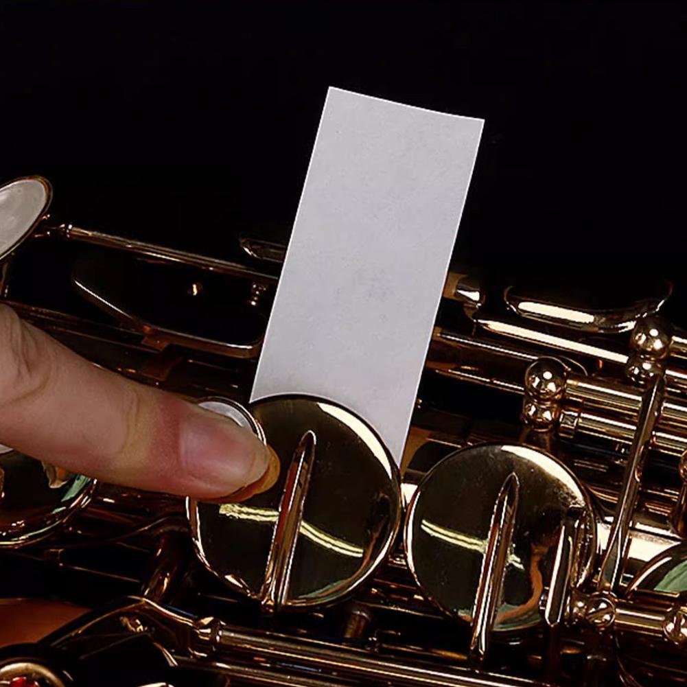 100-500PCS Sax Absorbent Cleaner Papers 100Pcs/Box Anti-Sticky Saxophone Clean Care Sheet Versatile for Saxophone Flute Clarinet