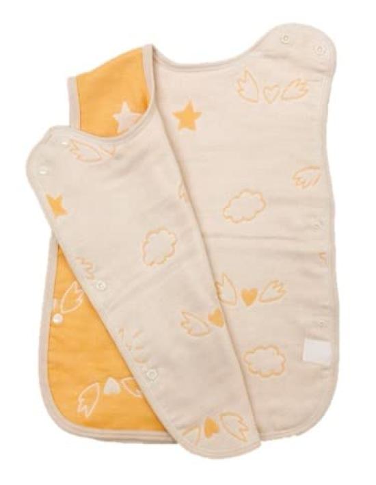 Angel Baby Made in Baby R661 Pajacyk, Japonia, 6-warstwowa gaza, Prezent, (Pomarańczowy)