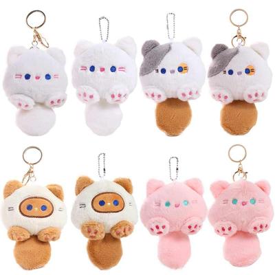 Plüsch Quietsch Katze Plüsch Schlüsselanhänger PP Baumwolle Plüsch Katze Puppe Anhänger Plüsch Katze Schlüsselanhänger Tasche Anhänger